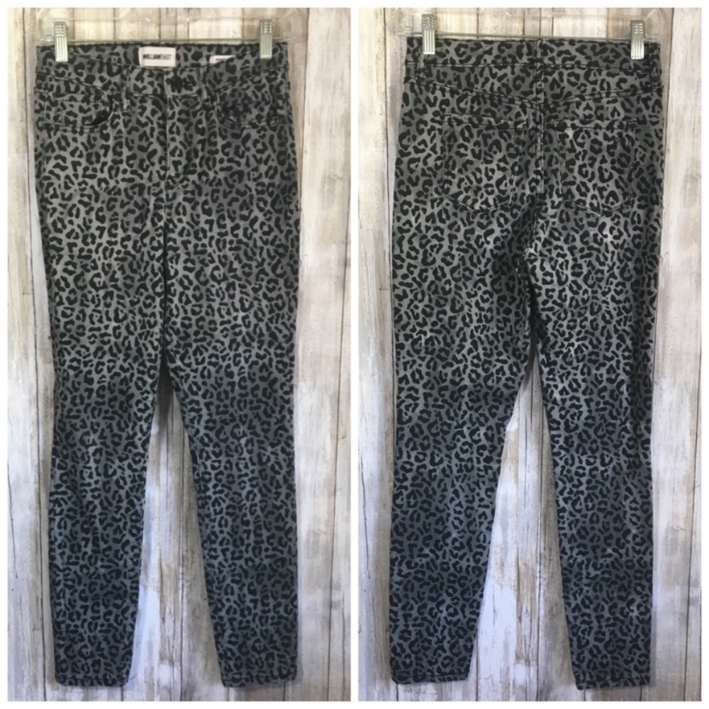 William Rast Grey Leopard High Rise Ankle Jeans - Picture 3 of 11